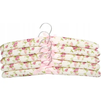 Věšák Vespero textilní ramínka na šaty, měkká, látková, na jemné oblečení, 5 ks