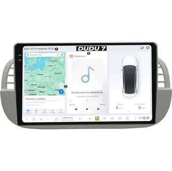 Autorádio DUDUAUTO AUTORÁDIO S NAVIGACÍ FIAT 500 2007-2015 ANDROID DUDU7 2K QLED 6/64GB
