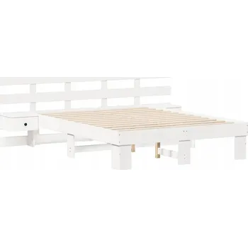 Ložnice Rám postele s čelo Bílá 120 x 200 cm Masivní borové dřevo