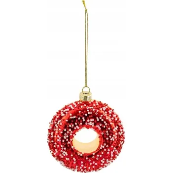 Vánoční dekorace Vánoční Koule s posypem, červeno-zlatá, Atmosphera