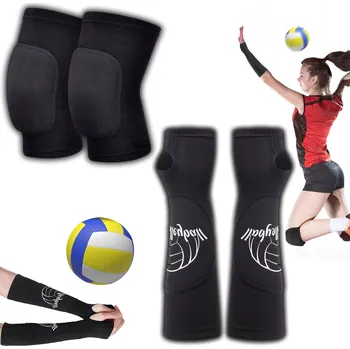 Chránič nohou ZESTAW SIATKARSKI OCHRANIACZE RĘKAWKI SET OCHRANNÝCH POMŮCEK NA VOLEJBAL: NÁKOLENÍKY A CHRÁNIČE RUKÁVŮ