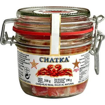 CHATKA Maso Kamčatského kraba, 60% maso z nohou/40% kousky z těla, 310g/190g SKLO