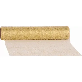 Svatební dekorace Pavučinový běhoun Shiny 280 mm x 5 m zlatá