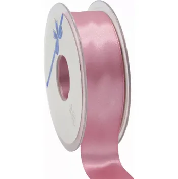 Stuha Oboustranná saténová stuha 25 mm x 25 m starorůžová