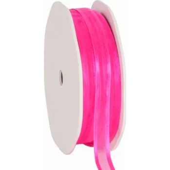 Stuha Organza se saténovým lemem 10 mm x 50 m fuchsiová