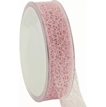 Stuha Pavučinová dekorační stuha 25 mm x 20 m růžová