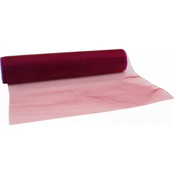 ubrus Organzový běhoun na stůl 280 mm x 10 m vínová