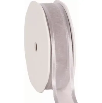 Stuha Organza se saténovým lemem 25 mm x 25 m šedá