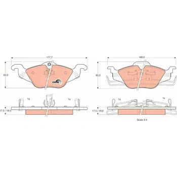 Brzdová destička Sada brzdových destiček, kotoučová brzda LUCAS GDB1351