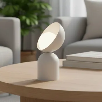 Lampička EMIBIG LIGHTING Stolní lampa Boto LN1, béžová, ocel/sklo, výška 31 cm, G9 - Ø skleněná koule 10 cm, podstavec – Ø 11 cm, výška 14 cm béžová, opálová 1 x 8 W LED - Doprava zdarma