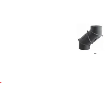 Kouřovod Koleno regulované 4 segmentové s čistícími otvory, prům. 130 mm - černá