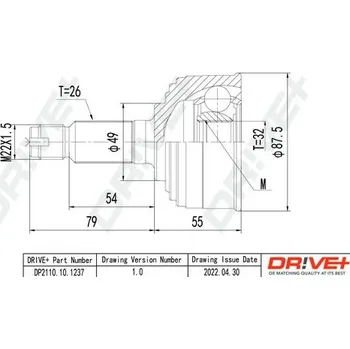 Hřídel nápravy Sada kloubu hnacího hřídele DRIVE+ DP2110.10.1237