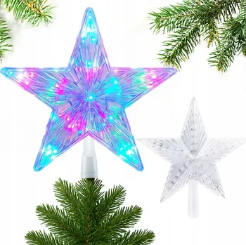 Vánoční dekorace LED HVĚZDA NA VÁNOČNÍ STROMEK ŠPIČKA MULTIKOLOR SVĚTÝLKA DEKORACE