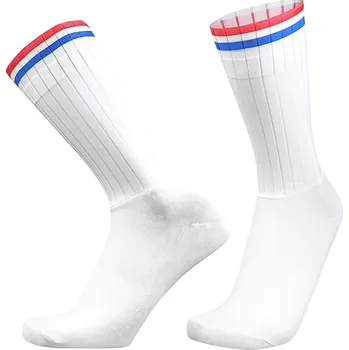 Pánské ponožky BIKEFLOW Cyklistické ponožky aero komprese Francie Modrá Bílá Červená 39-44 BÍLÁ|MODRÁ|ČERVENÁ