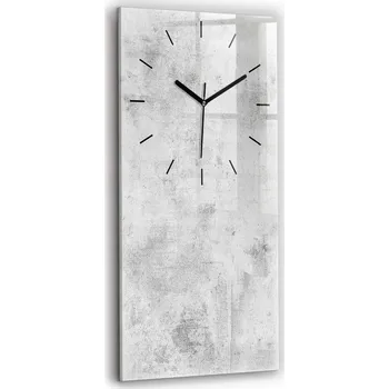 Hodiny Skleněné nástěnné hodiny – Tichý vertikální šedý motiv betonové zdi 30x60