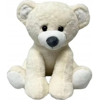 plyšák Plyšový medvídek, bílý, MAKSIU, 37 cm