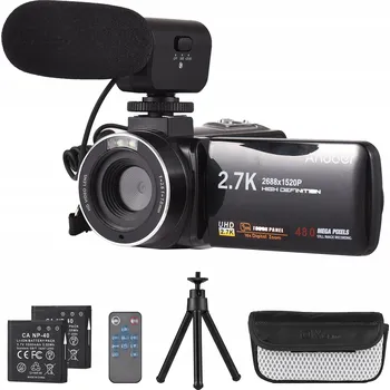 IP kamera Digitální fotoaparát Andoer 48 MP 4K UHD černý s 16x zoomem