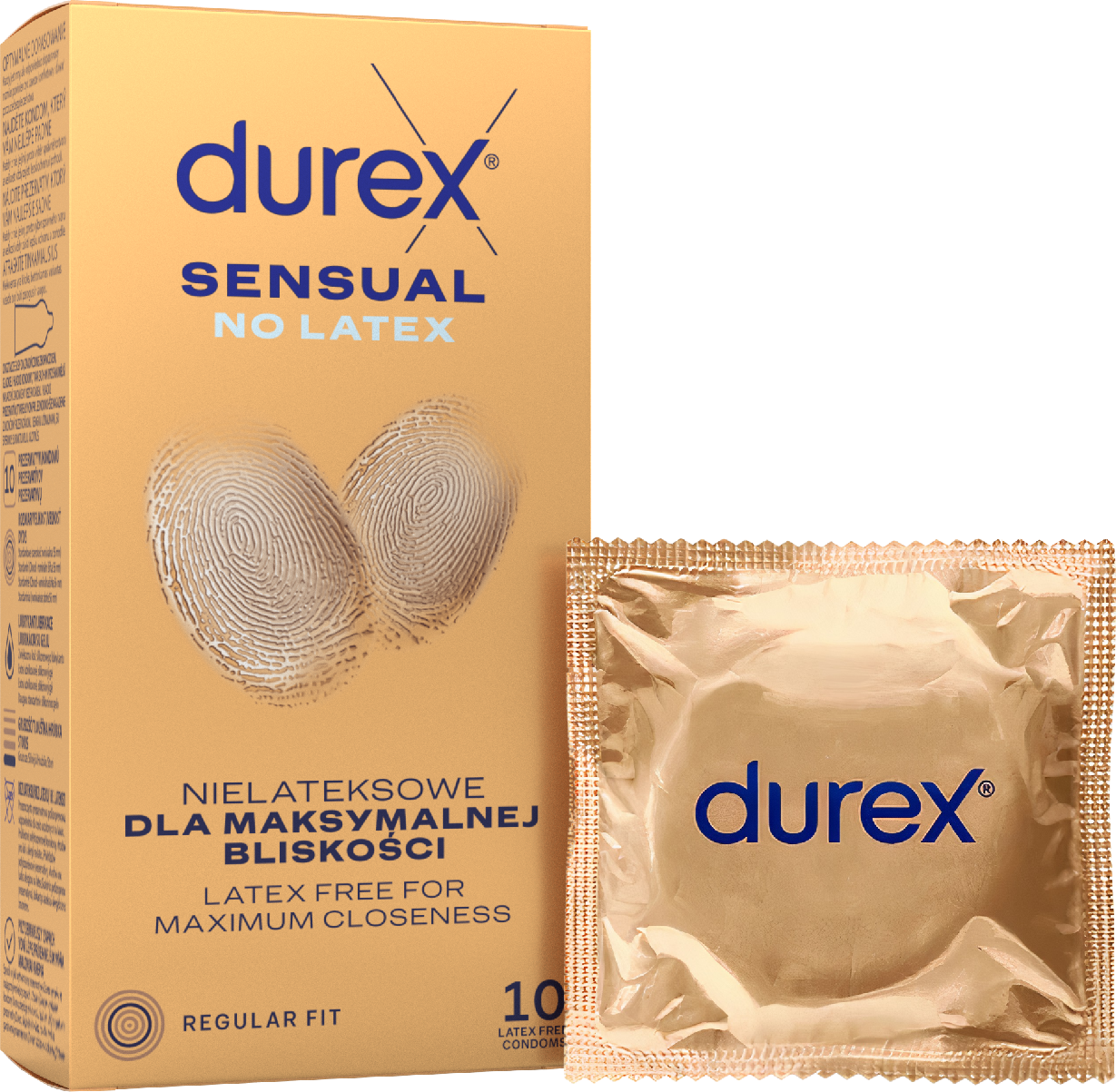 Durex Sensual No Latex - Bezlatexové kondomy (10 ks)
