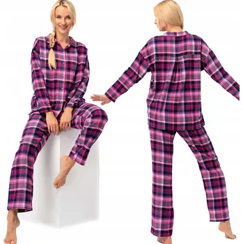 Dámské noční prádlo Key dámské pyžamo bavlna fialové barvy velikost XXL