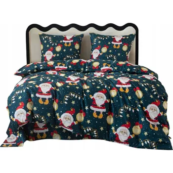 Povlečení POVLEČENÍ VÁNOČNÍ 200x220 BAVLNA SATÉN POVLEČENÍ NA POLŠTÁŘE 70x80 SOUPRAVA