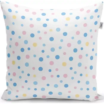 Polštář Sablio Polštář Barevné puntíky na bílé - 40x40 cm