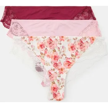 Dámské spodní prádlo Sinsay - Sada 3 kusů brazilských kalhotek - vícebarevná - 218FX-MLC - 218FX-MLC-M