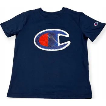 Chlapecké oblečení Chlapecké tričko T-shirt tmavě modré Champion velikost S (7/8 let)
