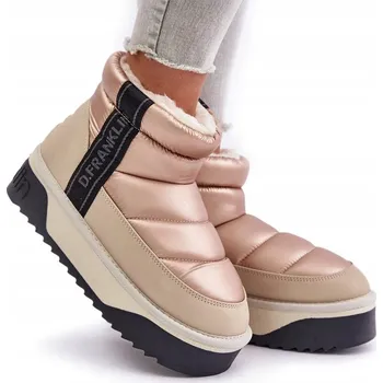 Dámská zimní obuv NÍZKÉ SNĚHULE SILNÁ PODRÁŽKA FUERTKO D.FRANKLIN DFSH371010 BÉŽOVÉ 39