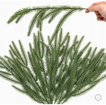 umělá květina REALISTICKÁ VĚTVIČKA BOROVICE JEHLIČNATÁ UMĚLÝ VÁNOČNÍ STROMEK DEKORACE 3 ks