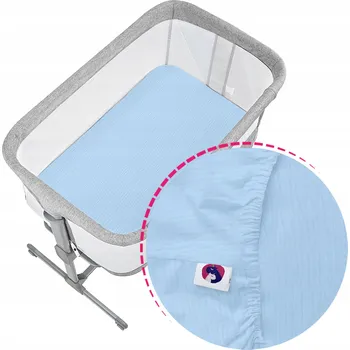 Prostěradlo Prostěradlo mušelínové s gumou pro přistýlku Moby-System LUNA - Mušelín, různé vzory