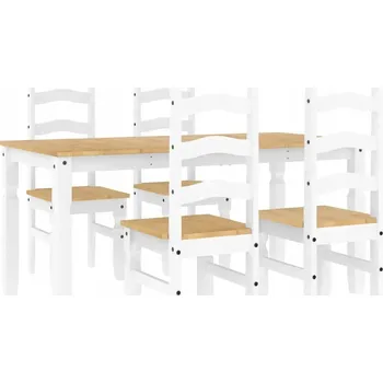 Jídelní set VidaXL Jídelní sestava "Panama" 5dílná, bílé masivní borové dřevo