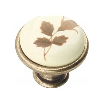 Nábytkové kování Nábytková úchytka porcelánová GP19-AB-MLK-2 květina