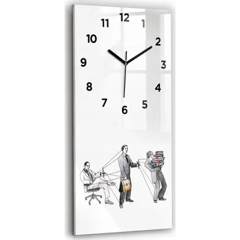 Hodiny Skleněné hodiny s obrazem, stylové, tiché, nástěnné - Loutky, 30x60 cm