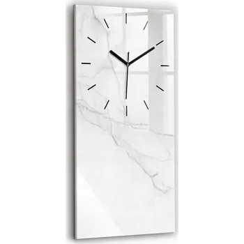Hodiny Minimalistické skleněné nástěnné hodiny s dekorativním vzorem mramoru 30x60 cm