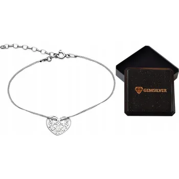 Náramek Stříbrný náramek celebrit s srdíčky ryzost 925, 21 cm