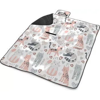 deka Sablio Plážová deka Malované kočičky: 200x140 cm