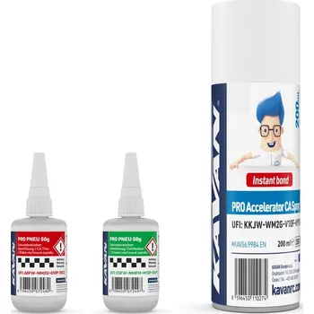 Průmyslové lepidlo KAVAN PRO PNEU střední a řidké vteřinové lepidlo 50g + Kavan PRO aktivátor CA 200ml - expresní doprava