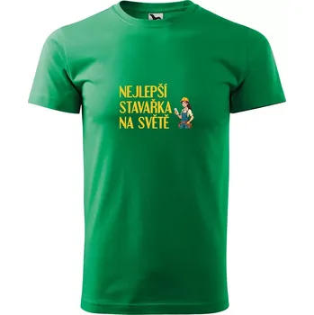 Pánské tričko Sablio Tričko s potiskem Nejlepší stavařka na světě - zelené M