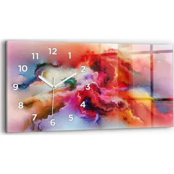 Hodiny Nástěnné hodiny kulatý dekorativní klasické kuchyňské 60x30 cm Rozlité barvy