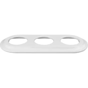 vypínač Elhard Velký kulatý keramický trojrámeček, bílý