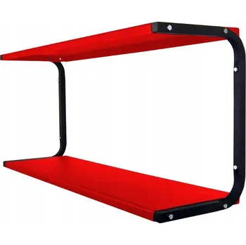 police Garážová police Obramet kovová, 2 police, červeno-černá, šroubovaná, nosnost 40 kg