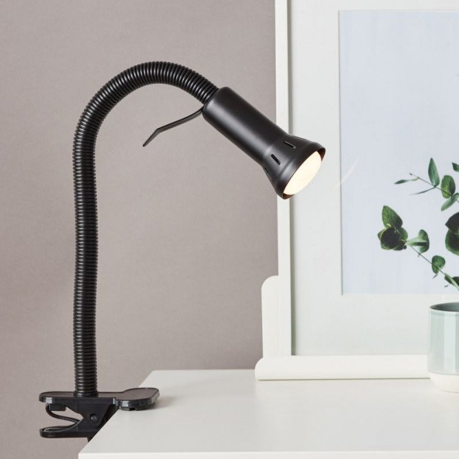 Brilliant 24705T06 Stolní lampa FLEX s klipem ČERNÁ