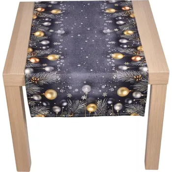 Vánoční dekorace Vánoční ubrus Jehličí a baňky CYH5918C 40x140 cm