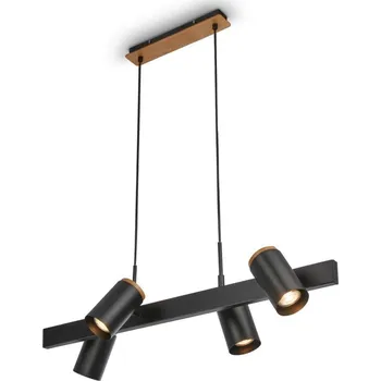 BRILONER Duta závěsné svítidlo - nastavitelné, GU10 patice, 4-ramenné, černá 4059045