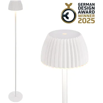 Stojací lampa BRILONER nabíjecí stojanová lampa Riffle - 124 cm, 4,2W, 400lm, LED, bezdrátová, stmívatelná, dotykový vypínač, bílá 1238016