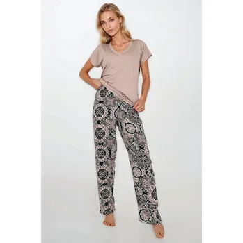 Dámské pyžamo Momenti Per Me Pyžamo Chocomisu M Béžové