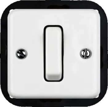 vypínač Elhard Hranatý keramický vypínač s kolébkou č.1, bílý