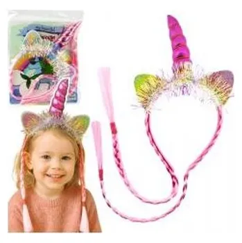 Karnevalový kostým Opaska do włosów jednorożec różowa