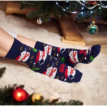Dámské ponožky Dámské vánoční Ponožky s kočkami, velikost 35-38. Vánoční ponožky s motivem koček.
