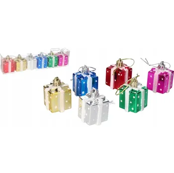 Vánoční dekorace PLASTOVÉ VÁNOČNÍ BAŇKY NA VÁNOČNÍ DÁREK DEKORACE 6 KS